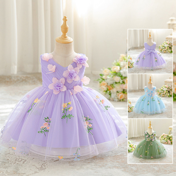 Detské spoločenské šaty, štýl Európa/ Amerika; hlavný materiál: 65% polyester a 35% bavlna podšívka; látka: bavlnená zmes; vhodný vek 1–3 roky; všetky ročné obdobia