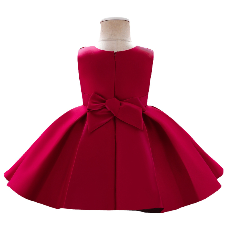 Saténové dievčenské šaty s mašľou, enzýmové pranie, bavlnená podšívka, pre dievčatá vo veku 3–8 rokov, na narodeninovú oslavu a krst, jar 2025