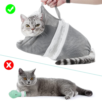 Taška na kúpanie mačky, piataGenerácia s nastaviteľnou sieťkou, proti hryzeniu a poškriabaniu, ohradzovací vak na čistenie (sieťka)