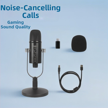 USB stolný mikrofón pre počítač, model Me6p, navrhnutý pre hranie, monitorovanie a nahrávanie; frekvenčný rozsah 30 Hz–15 kHz, SNR ≥ 75 dB