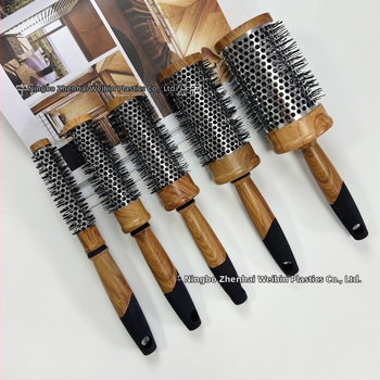 WEIBIN kulmovací hrebeň – cilindrický dizajn s dreveným vzorom, plastový, tepelne odolný
