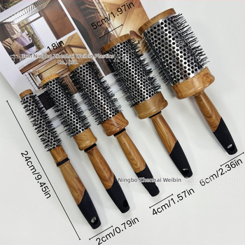 WEIBIN kulmovací hrebeň – cilindrický dizajn s dreveným vzorom, plastový, tepelne odolný