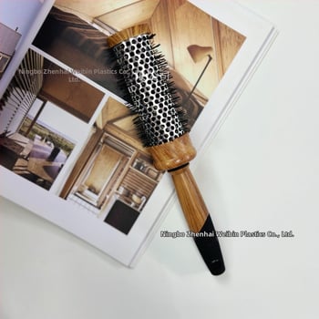 WEIBIN kulmovací hrebeň – cilindrický dizajn s dreveným vzorom, plastový, tepelne odolný