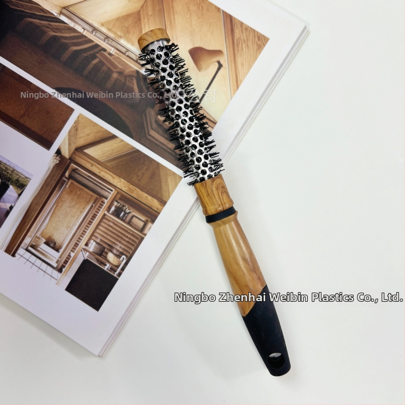 WEIBIN kulmovací hrebeň – cilindrický dizajn s dreveným vzorom, plastový, tepelne odolný