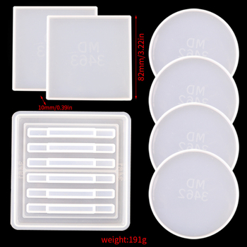 Силиконова кръгла форма за DIY смоли — базова подложка за чаши и дренажна тава (MD3461-3463)