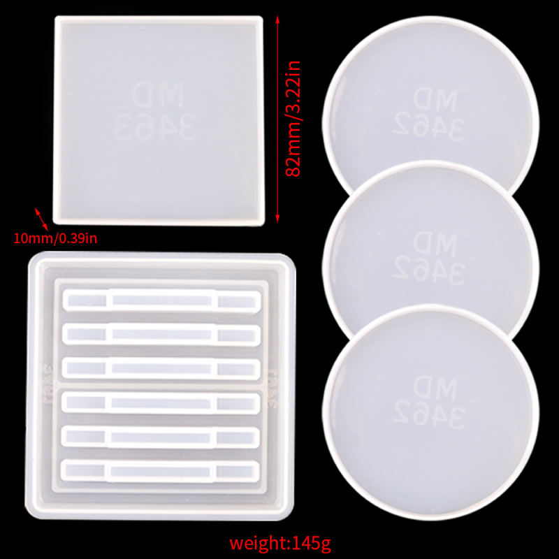 Силиконова кръгла форма за DIY смоли — базова подложка за чаши и дренажна тава (MD3461-3463)