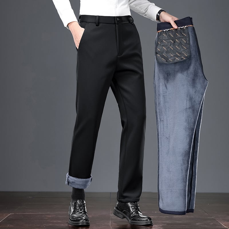 Pánske nohavice rovného strihu, polyesterová zmes, štvorcestná pružnosť, bez pokrčenia, jeseň 2025