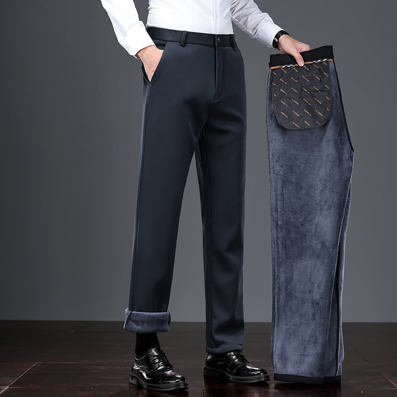 Pánske nohavice rovného strihu, polyesterová zmes, štvorcestná pružnosť, bez pokrčenia, jeseň 2025