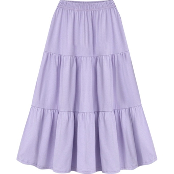 Volanų midi sijonas su lotoso lapų siuvimu, medvilnės mišinio audinys, 90–95% medvilnės, 2023 m. pavasaris