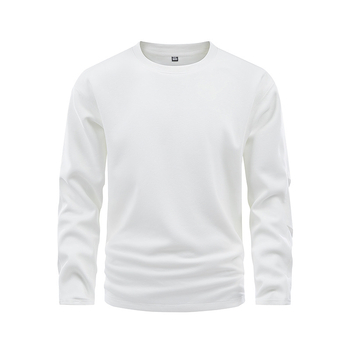 Памучен пуловер за мъже, свободен силует, дълги ръкави, кръгло деколте