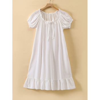 Nočná košeľa Sea Island Silk Priesvitná Ultra-tenká Pastoraálny štýl Jar