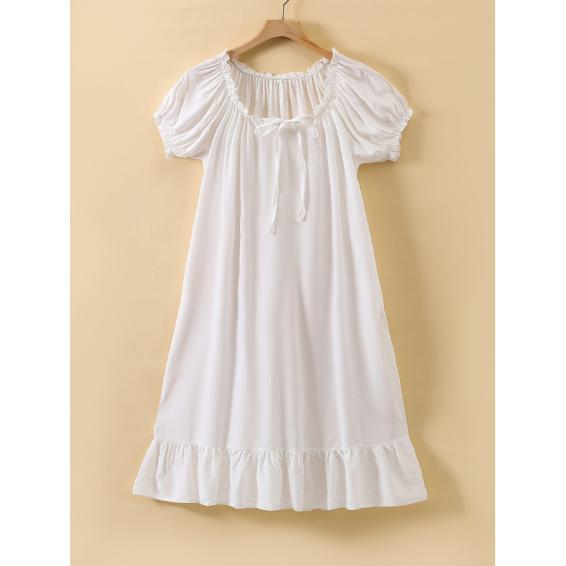 Nočná košeľa Sea Island Silk Priesvitná Ultra-tenká Pastoraálny štýl Jar