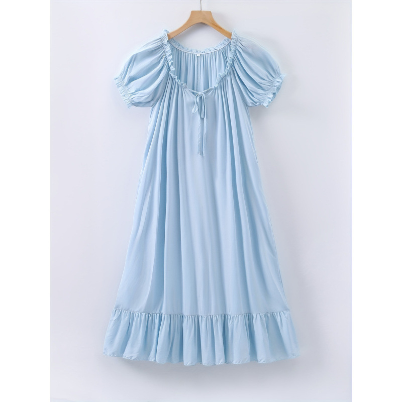 Nočná košeľa Sea Island Silk Priesvitná Ultra-tenká Pastoraálny štýl Jar