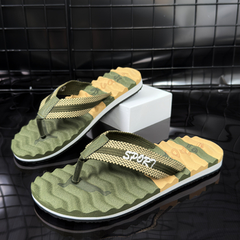 Pánske kamuflážne športové sandále s polstrovanými stielkami, vrchný EVA materiál, podrážka EVA, slip-on