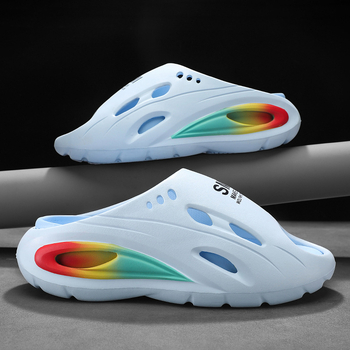 Pánske sandále leto 2025 – dvojité použitie, EVA podrážka, EVA vršok, otvorený prst, priedušné, protišmykové, na jazdu a na pláž