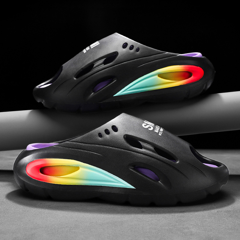 Pánske sandále leto 2025 – dvojité použitie, EVA podrážka, EVA vršok, otvorený prst, priedušné, protišmykové, na jazdu a na pláž