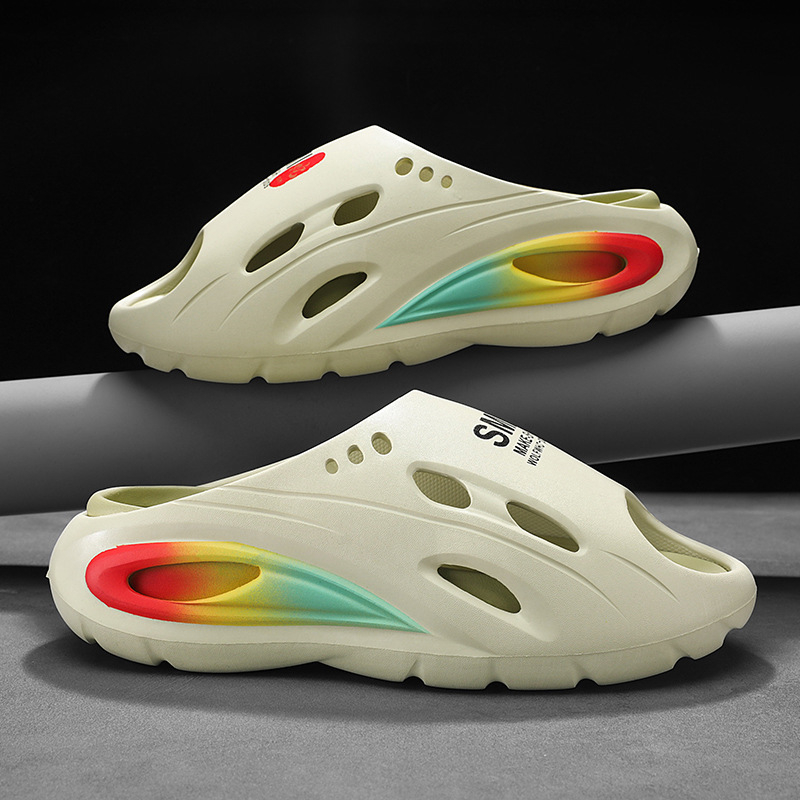 Pánske sandále leto 2025 – dvojité použitie, EVA podrážka, EVA vršok, otvorený prst, priedušné, protišmykové, na jazdu a na pláž