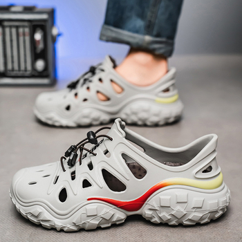 Pánske nubukové sandále s otvoreným prstom, EVA mäkká podrážka, zapínanie na suchý zips, nízky podpätok 1–3 cm