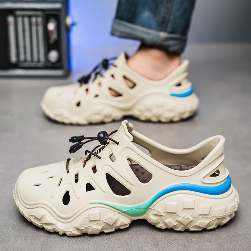 Pánske nubukové sandále s otvoreným prstom, EVA mäkká podrážka, zapínanie na suchý zips, nízky podpätok 1–3 cm