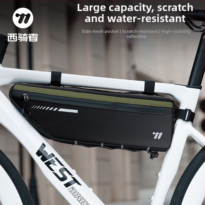 Taška na rámu bicykla – Oxford 900D, vysoká elasticita, objem 2,6 l, model YP0707415, vnútorné podšitie, WEST BIKING/West Rider