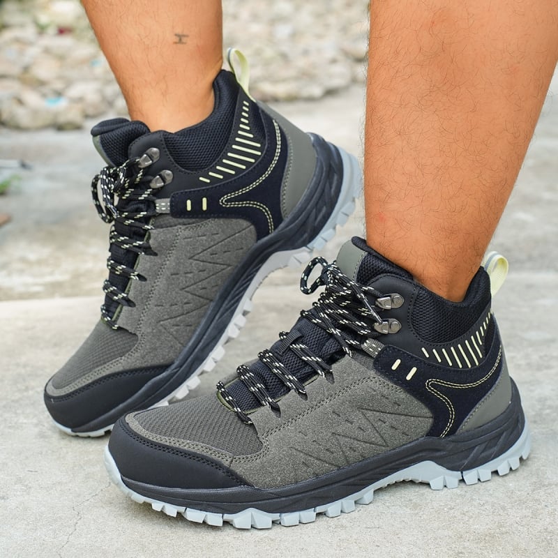 Παπούτσια πεζοπορίας - Χειμερινά υψηλού ύψους, αδιάβροτα, αντιολισθητικά, Unisex; Άνω μέρος: Faux Suede/PU/Oxford Cloth; Εσωτερικό: Δίκτυο; Σόλα: TPR; Κατασκευή: Κολλητά; Κλείσιμο: Κορδόνια στην πρόσοψη