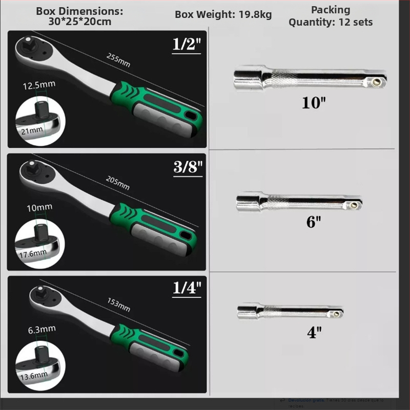 Dvojcestný kľúč s 72 zubami, zahnutou rukoväťou, chrómovaná povrchová úprava, z chróm-vanádiovej ocele