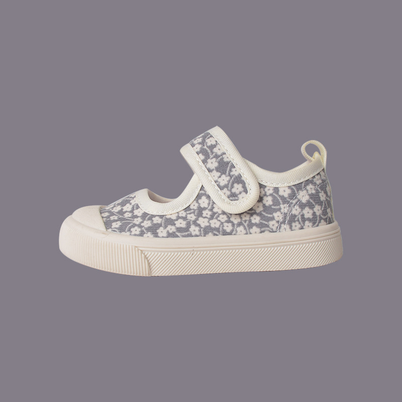 EK9S36 Detské plátenné tenisky – nízky top, vrchná časť z plátna, gumová podrážka, zapínanie na suchý zips