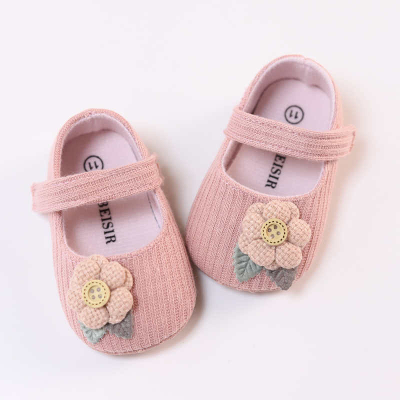 Детски обувки за прохождане, горна част изкуствена кожа, подметка от пяна, лепенка с велкро, дишащи и против хлъзгане, принцес стил с цветни акценти