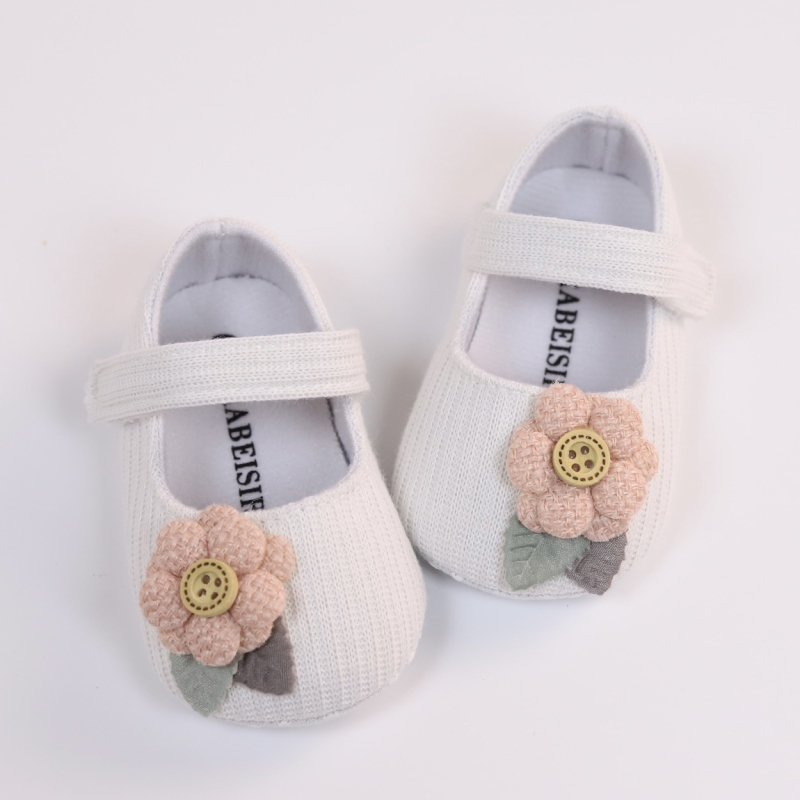 Детски обувки за прохождане, горна част изкуствена кожа, подметка от пяна, лепенка с велкро, дишащи и против хлъзгане, принцес стил с цветни акценти