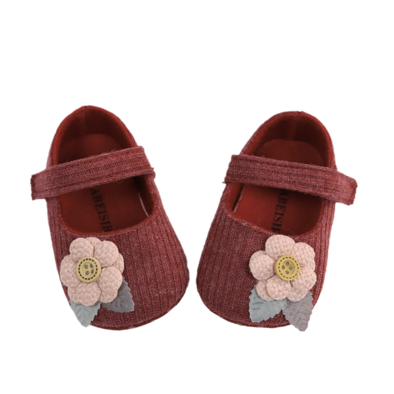 Детски обувки за прохождане, горна част изкуствена кожа, подметка от пяна, лепенка с велкро, дишащи и против хлъзгане, принцес стил с цветни акценти