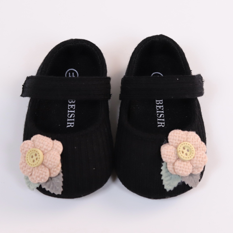 Детски обувки за прохождане, горна част изкуствена кожа, подметка от пяна, лепенка с велкро, дишащи и против хлъзгане, принцес стил с цветни акценти