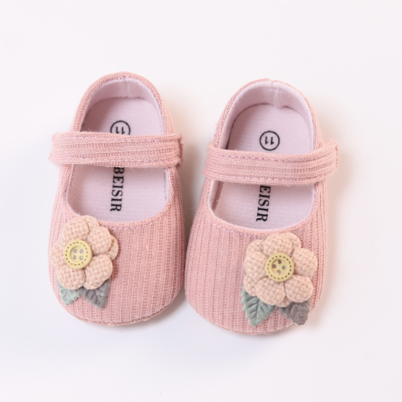 Детски обувки за прохождане, горна част изкуствена кожа, подметка от пяна, лепенка с велкро, дишащи и против хлъзгане, принцес стил с цветни акценти