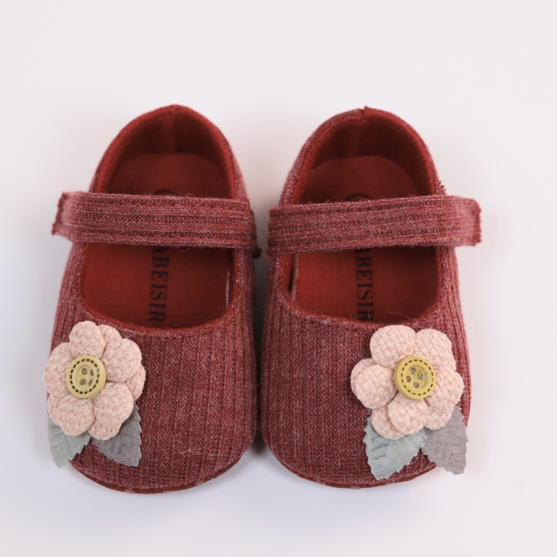 Детски обувки за прохождане, горна част изкуствена кожа, подметка от пяна, лепенка с велкро, дишащи и против хлъзгане, принцес стил с цветни акценти