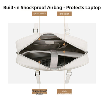 Taška na notebook z PU kože, unisex, odolná voči nárazom a vodeodolná, veľká kapacita, podšívka z polyesteru