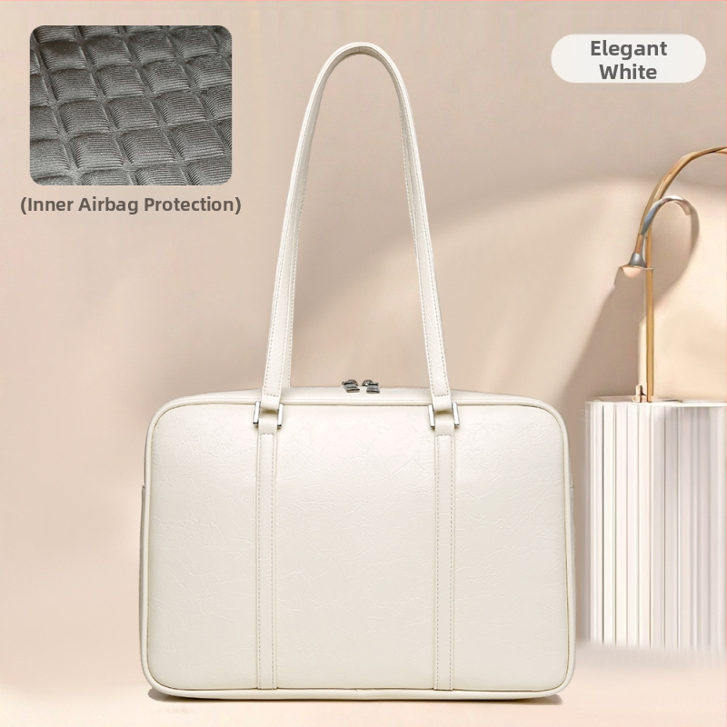 Taška na notebook z PU kože, unisex, odolná voči nárazom a vodeodolná, veľká kapacita, podšívka z polyesteru