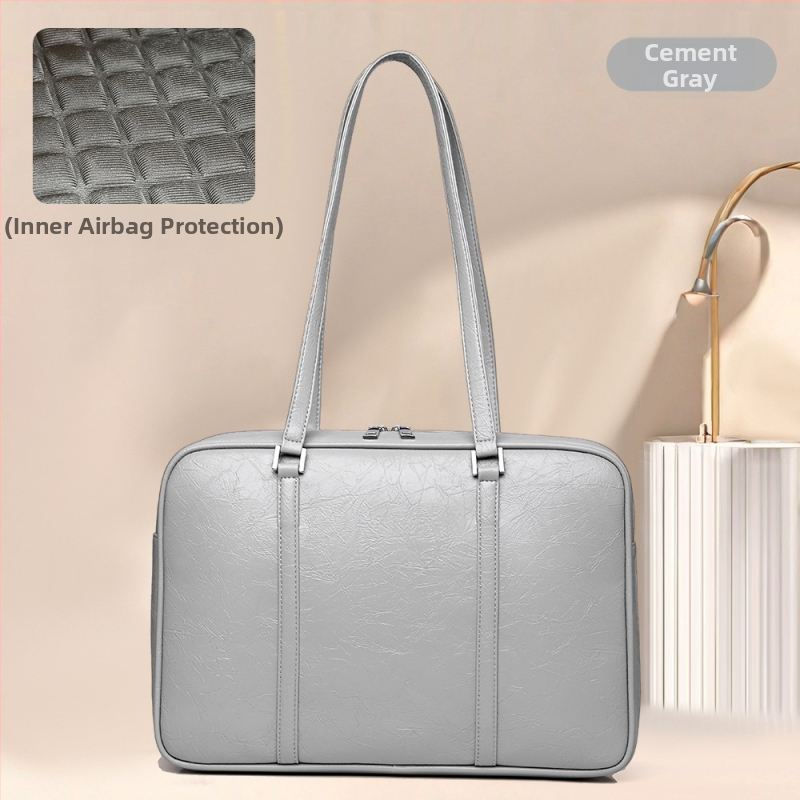 Taška na notebook z PU kože, unisex, odolná voči nárazom a vodeodolná, veľká kapacita, podšívka z polyesteru