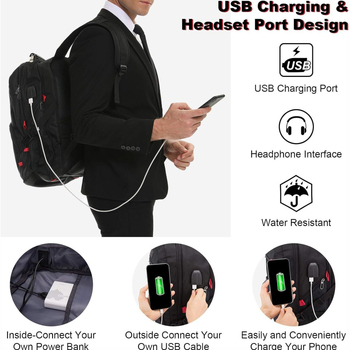 Unisex batoh na notebook pre obchodné cestovanie, objem 36-55 L, Oxford textílie, nylonová podšívka, popruhy s vzduchovým vankúšom, dizajn znižujúci zaťaženie