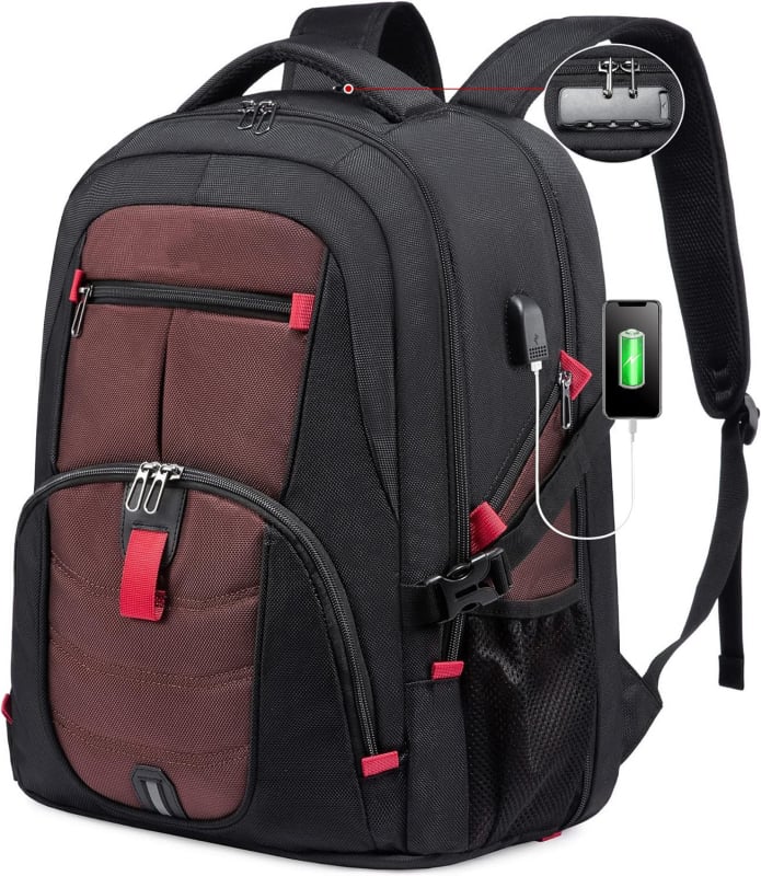 Unisex batoh na notebook pre obchodné cestovanie, objem 36-55 L, Oxford textílie, nylonová podšívka, popruhy s vzduchovým vankúšom, dizajn znižujúci zaťaženie