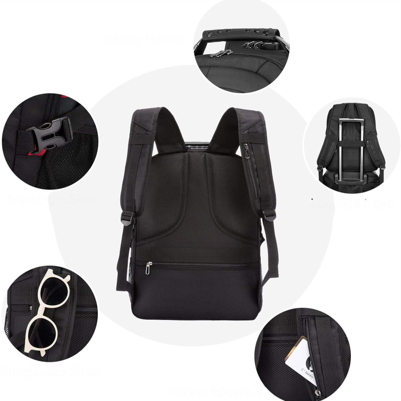 Unisex batoh na notebook pre obchodné cestovanie, objem 36-55 L, Oxford textílie, nylonová podšívka, popruhy s vzduchovým vankúšom, dizajn znižujúci zaťaženie