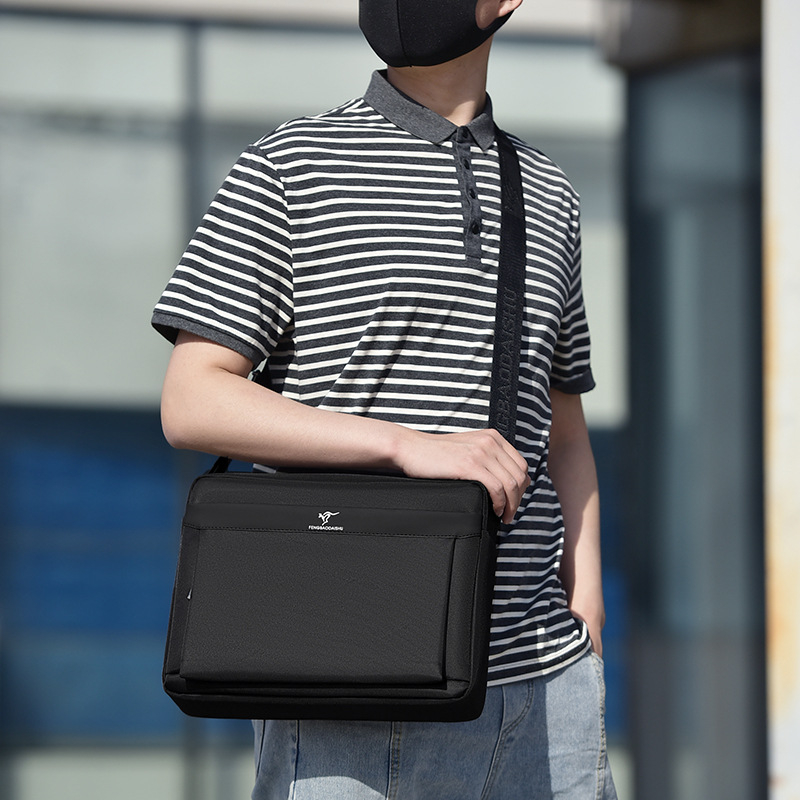 Férfi válltáska üzleti utazásokhoz, nagy kapacitású, Oxford anyag, poliészter bélés, vízálló