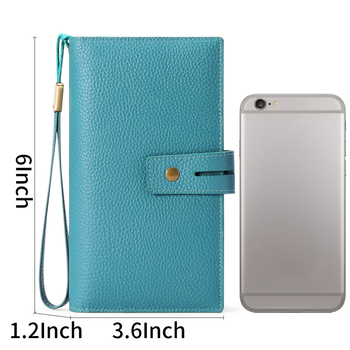 Dámska peňaženka na zápästie z pravej kože, Model 5207, Polyesterová podšívka, Anti-theft funkcia