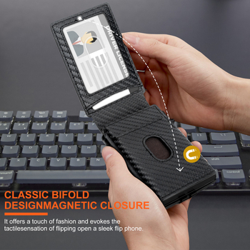 Litong dviejų skyrių piniginė iš sintetinės odos – miesto minimalistinis stilius kortelėms