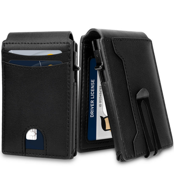 Litong dviejų skyrių piniginė iš sintetinės odos – miesto minimalistinis stilius kortelėms