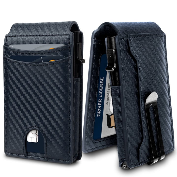 Litong dviejų skyrių piniginė iš sintetinės odos – miesto minimalistinis stilius kortelėms