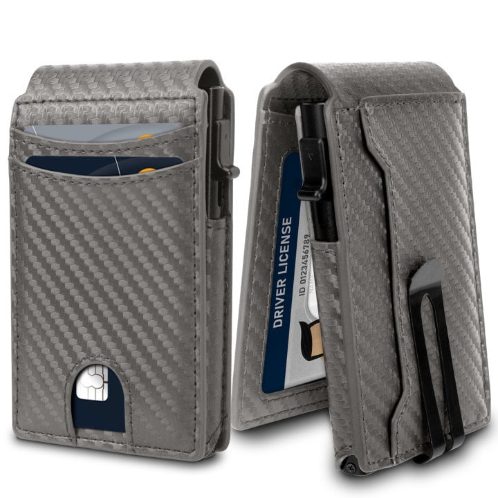 Litong dviejų skyrių piniginė iš sintetinės odos – miesto minimalistinis stilius kortelėms