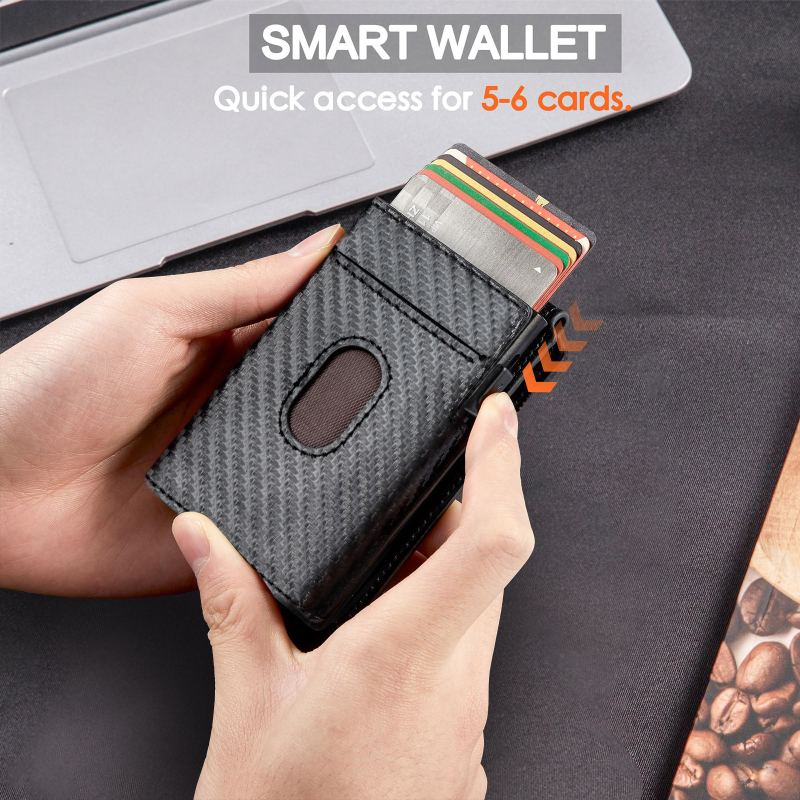 Litong dviejų skyrių piniginė iš sintetinės odos – miesto minimalistinis stilius kortelėms