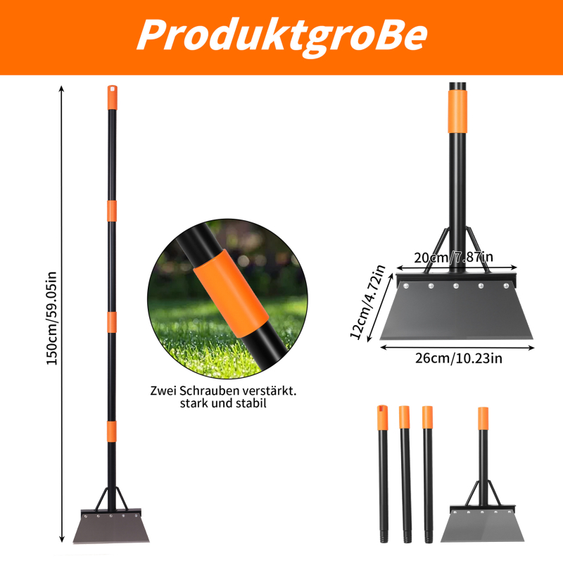 Záhradná motyka na burinu, viacúčelová motyka – Model 13, na odstraňovanie buriny, snehu a škrabanie stien