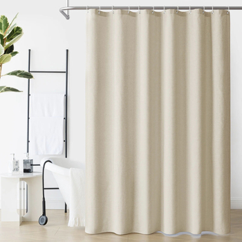 Kúpeľňový záves z polyesteru, vodeodolný, ľanová imitácia povrchovej úpravy, jednobarevný vzor, ľahký luxusný štýl, prispôsobenie k dispozícii