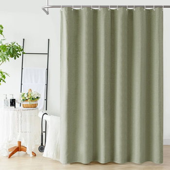 Kúpeľňový záves z polyesteru, vodeodolný, ľanová imitácia povrchovej úpravy, jednobarevný vzor, ľahký luxusný štýl, prispôsobenie k dispozícii