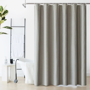 Kúpeľňový záves z polyesteru, vodeodolný, ľanová imitácia povrchovej úpravy, jednobarevný vzor, ľahký luxusný štýl, prispôsobenie k dispozícii